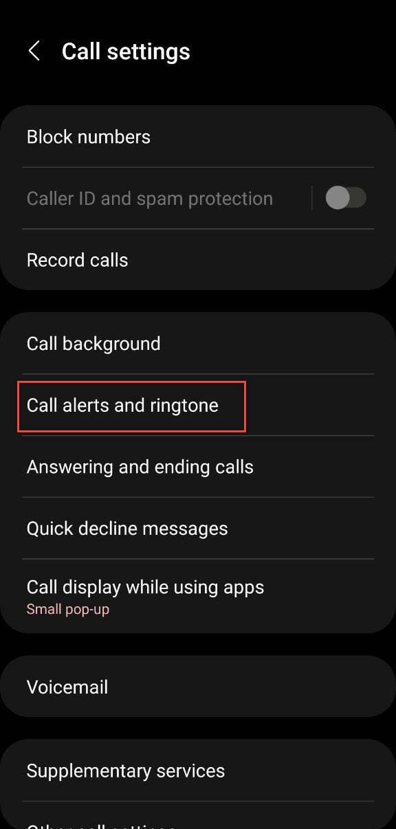 samsung phone call settings